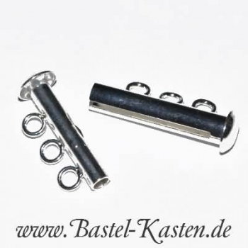 Preview: Schiebeverschluß 3 Strang versilbert Beadalon (1 Stück)