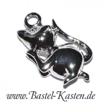 Metallanhänger Maus silberfarben ca. 20mm (1 Stück)