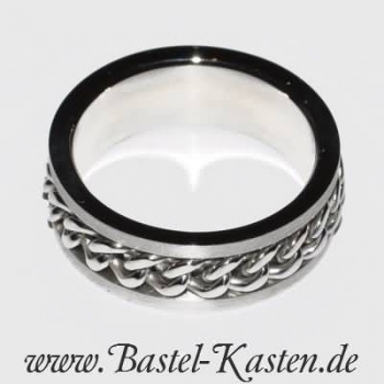 Edelstahlring Twister Chain (1 Stück)