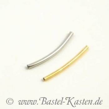 Preview: Metallröhrchen gebogen 1mm x 25mm silberfarben (1 Stück)
