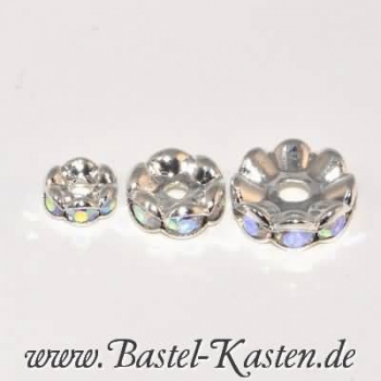 Preview: Rondelle mit Straßsteinen topaz  6mm (5 Stück)