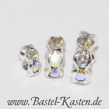 Preview: Rondelle mit Straßsteinen topaz  6mm (5 Stück)