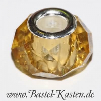 Großlochperle Kristallschliff mit ca. 4,5 mm Lochdurchmesser light topaz  (1 Stück)