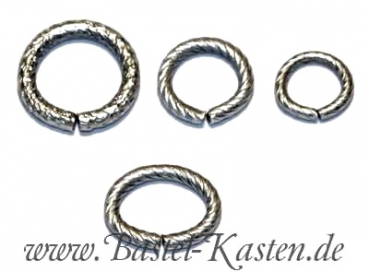 Preview: Bindering 11mm rund altsilber strukturiert (1 Stück)