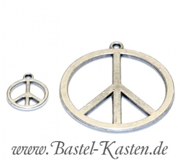 Preview: Metallanhänger Peace groß altsilber (1 Stück)