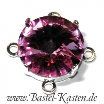 Preview: Klemmkessel für Chaton 1028 8mm mit 4 Ösen versilbert  1 Stück