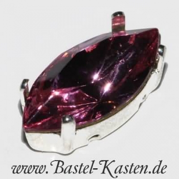 Preview: Aufnähkessel für Swarovski Navette 4200  10 x 5 mm  versilbert (1 Stück)