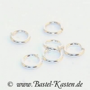 Preview: Bindering rund 6 x 1,2 mm  offen  925 Silber (10 Stück)