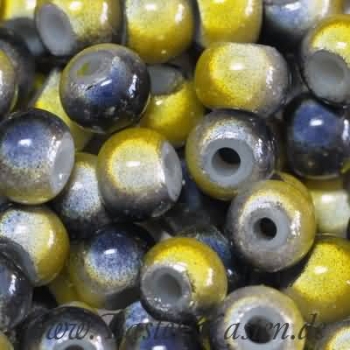 Miracle Beads gelb-grau 8 mm  (20 Stück)