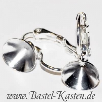 Preview: Brisur mit Kessel für Swarovski 1028 8mm  altsilber (1 Paar) F17-39