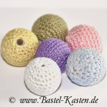 Preview: Häkelperle 20mm weiß (1 Stück)