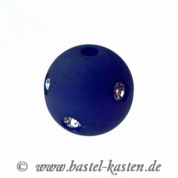 Polaris-Perle mit Straßsteinen 10mm  matt dunkelblau (1 Stück)