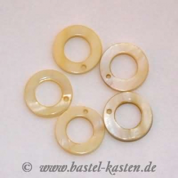 Ringe aus echtem Perlmutt gelb (5 Stück)