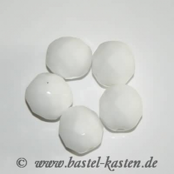 Feuerpolierte Perle 10mm weiß opaque (5 Stück)