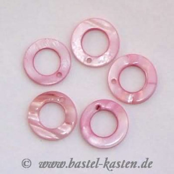 Ringe aus echtem Perlmutt rosa (5 Stück)