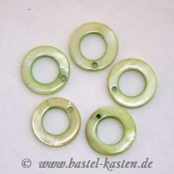 Ringe aus echtem Perlmutt grün (5 Stück)