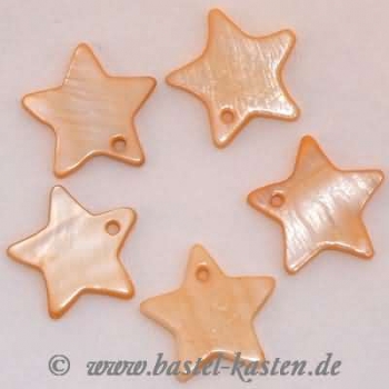 Sterne aus echtem Perlmutt orange (5 Stück)