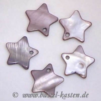 Sterne aus echtem Perlmutt lila (5 Stück)