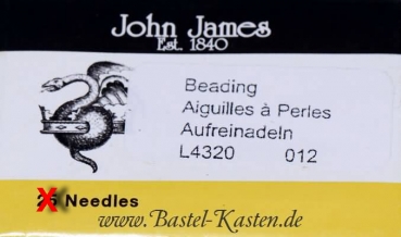 Perlnadel John James Beading Needle Größe 12 (1 Stück)