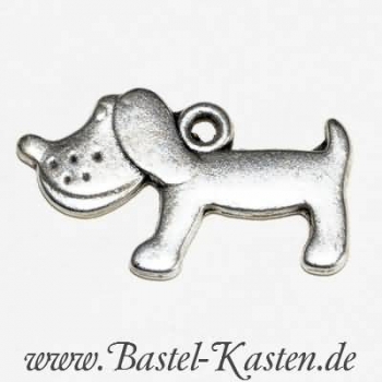 Metallanhänger Hund altplatin 23 x 13mm (1 Stück)