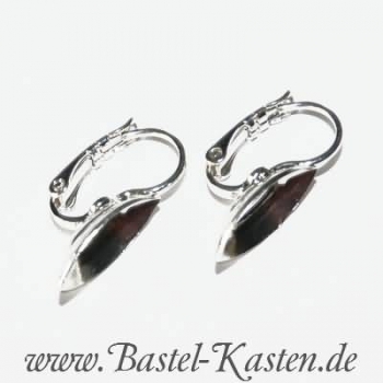 Preview: Brisur mit Klebekessel (glatt) 4200 15x7mm versilbert (1 Paar)