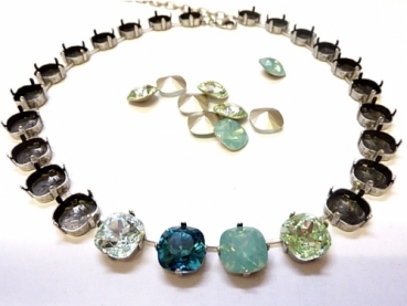 Preview: Kette mit Klemmkesseln Square 4470 12mm versilbert (1 Stück)