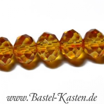 Glasschliff-Rondelle  8 x 6 mm orange (10 Stück)