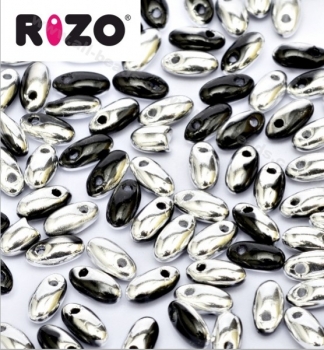 Rizo Beads 2,5 x 6 mm jet labrador (10 Gramm)