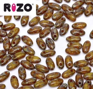 Rizo Beads 2,5 x 6 mm lime dark travertin (10 Gramm)