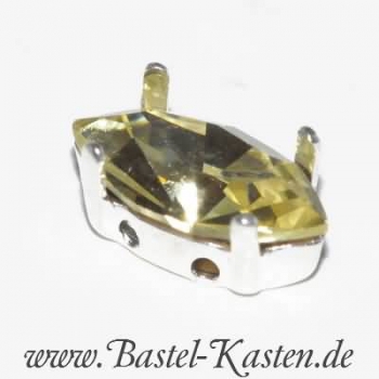 Preview: Aufnähkessel für Swarovski Navette 4200  10 x 5 mm  versilbert (1 Stück)