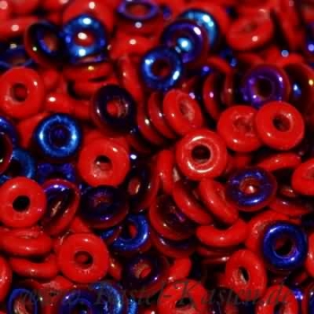 O-Beads 3,8mm x 1mm opaque red azuro (5 Gramm)