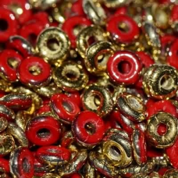 O-Beads 3,8mm x 1mm opaque red amber (5 Gramm)