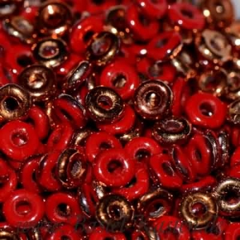 O-Beads 3,8mm x 1mm opaque red sunset (5 Gramm)