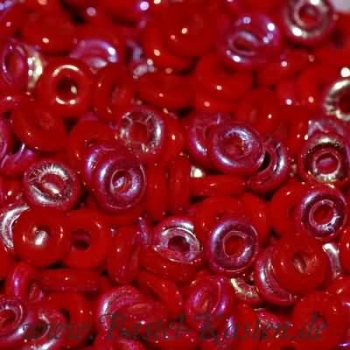 O-Beads 3,8mm x 1mm opaque red ab (5 Gramm)