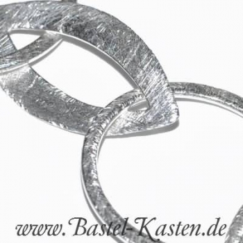 Preview: Rund + Navette gebürstet versilbert Typ 3 ca. 23 mm (Preis je 20 cm)