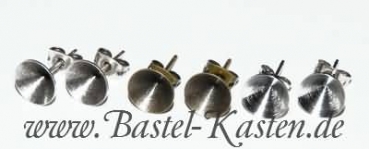 Preview: Ohrstecker mit Kessel für Swarovski Chaton 1028  8mm  altsilber (1 Paar)
