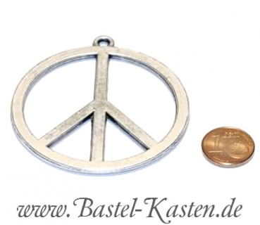 Preview: Metallanhänger Peace groß altsilber (1 Stück)