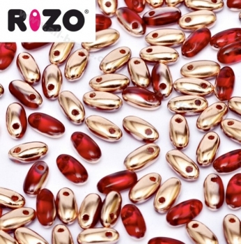 Rizo Beads 2,5 x 6 mm red capri gold (10 Gramm)
