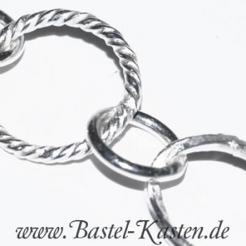 Preview: Ovale und Runde Kettenglieder versilbert Typ 6 ca. mm (Preis je 10 cm)