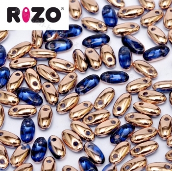 Rizo Beads 2,5 x 6 mm sapphire capri gold (10 Gramm)