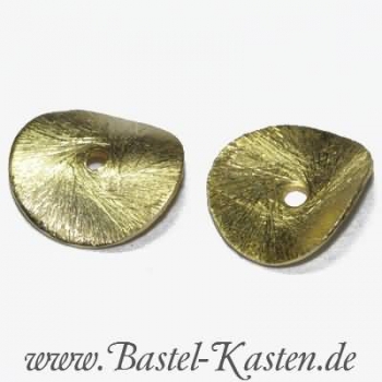 Scheibe rund gebogen vergoldet gebürstet ca. 14mm (1 Stück)