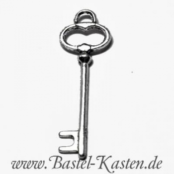 Metallanhänger  Schlüssel  ca. 40mm  versilbert (1 Stück)