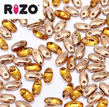 Rizo Beads 2,5 x 6 mm smoked topaz capri gold (10 Gramm)