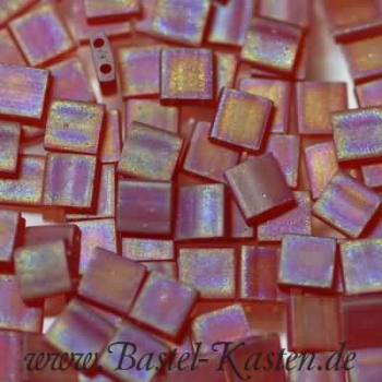 TL-0140FR Miyuki Tila Beads transparent matt irisierend red orange (ca. 5 Gramm)