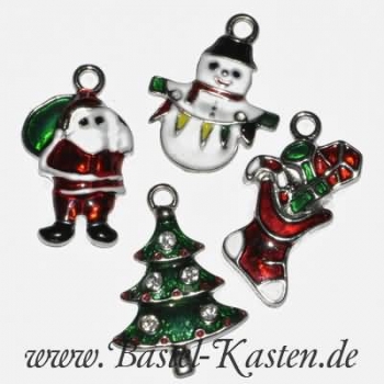 Weihnachtsanhänger Set bunt (4 Teile)