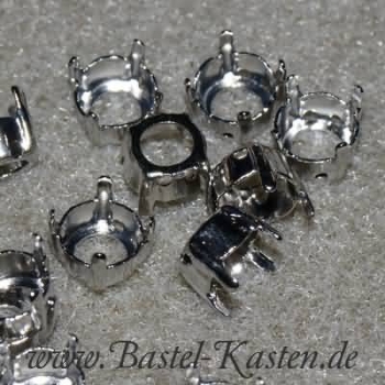 Preview: Aufnähkessel für Swarovski Chaton 1028 und 1122  8mm  weißbronze (1 Stück)