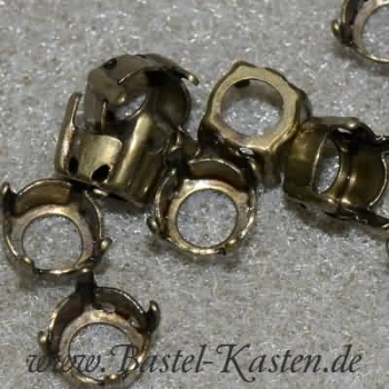 Preview: Aufnähkessel für Swarovski Chaton 1028 und 1122  8mm  altmessing (1 Stück)