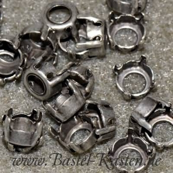 Preview: Aufnähkessel für Swarovski Chaton 1028 und 1122  8mm  altsilber (1 Stück)
