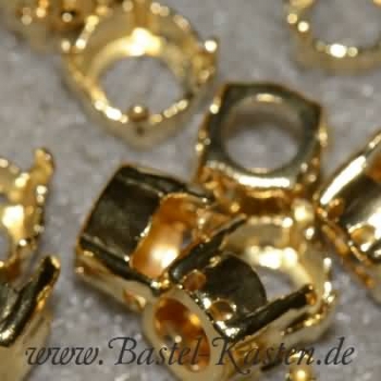 Preview: Aufnähkessel für Swarovski Chaton 1028 und 1122  8mm  vergoldet (1 Stück)