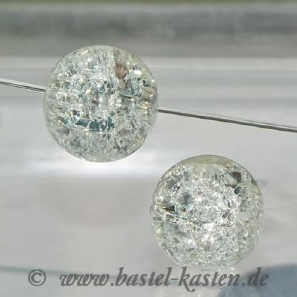 Crackle-Beads 12mm crystal (10 Stück)